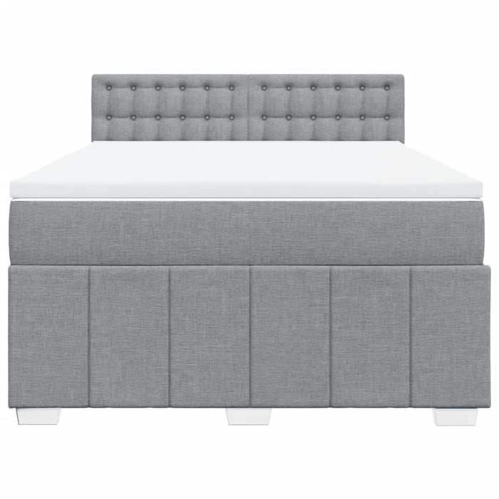 Pat box spring cu saltea, gri deschis, 140x190 cm, textil - WALTI WALTI