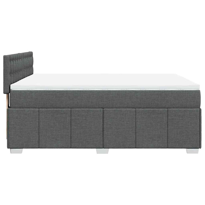 Pat box spring cu saltea, gri închis, 140x190 cm, textil - WALTI WALTI