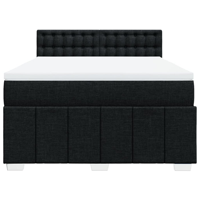 Pat box spring cu saltea, negru, 140x190 cm, textil - WALTI WALTI
