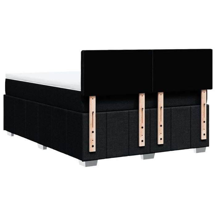 Pat box spring cu saltea, negru, 140x190 cm, textil - WALTI WALTI
