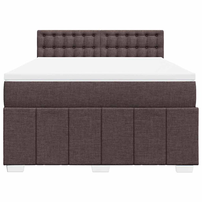 Pat box spring cu saltea, maro închis, 140x200 cm, textil - WALTI WALTI