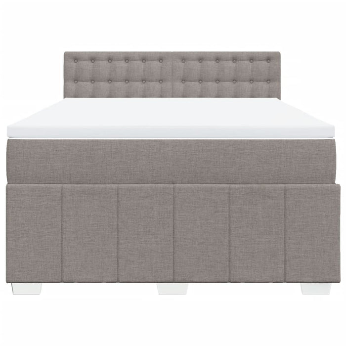 Pat box spring cu saltea, gri taupe, 140x200 cm, textil - WALTI WALTI