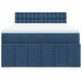 Pat box spring cu saltea, albastru, 140x200 cm, textil - WALTI WALTI