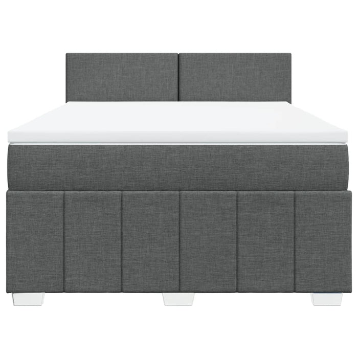 Pat box spring cu saltea, gri închis, 140x200 cm, textil - WALTI WALTI