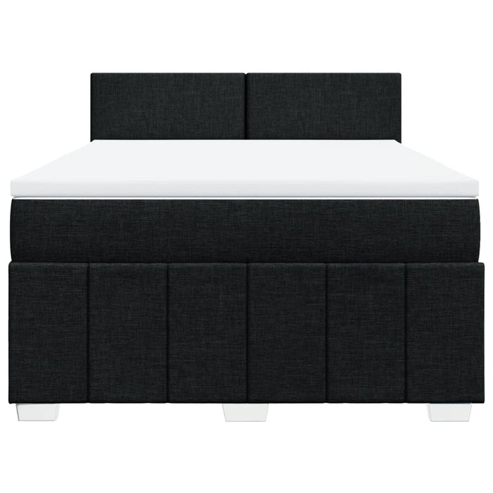 Pat box spring cu saltea, negru, 140x200 cm, textil - WALTI WALTI