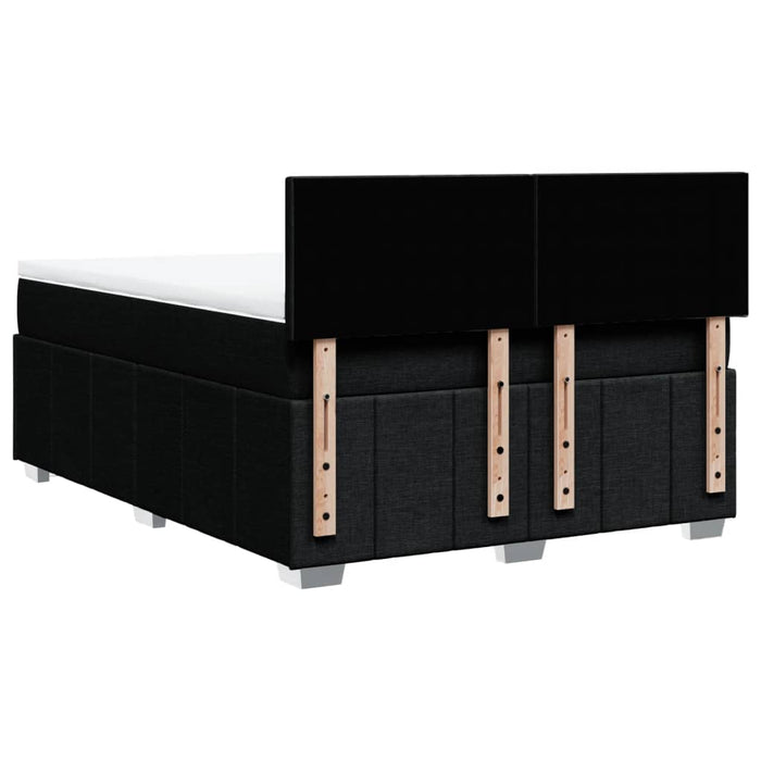 Pat box spring cu saltea, negru, 140x200 cm, textil - WALTI WALTI