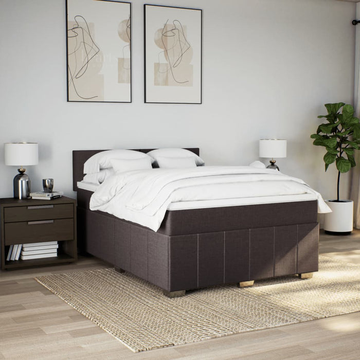 Pat continental cu saltea, maro închis, 140x200 cm, textil - WALTI WALTI
