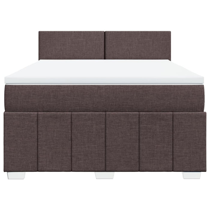 Pat continental cu saltea, maro închis, 140x200 cm, textil - WALTI WALTI