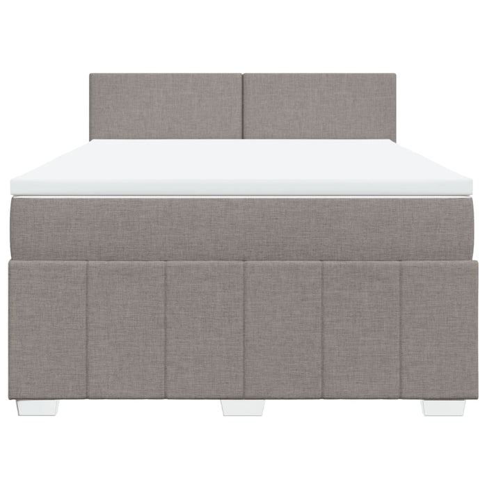 Pat continental cu saltea gri taupe 140x200 cm material textil - WALTI WALTI