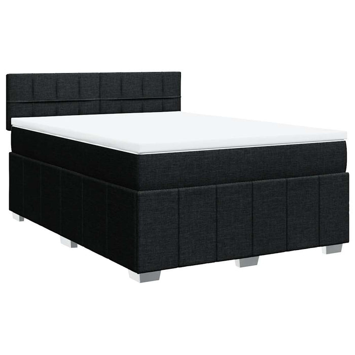 Pat box spring cu saltea, negru, 140x200 cm, textil - WALTI WALTI