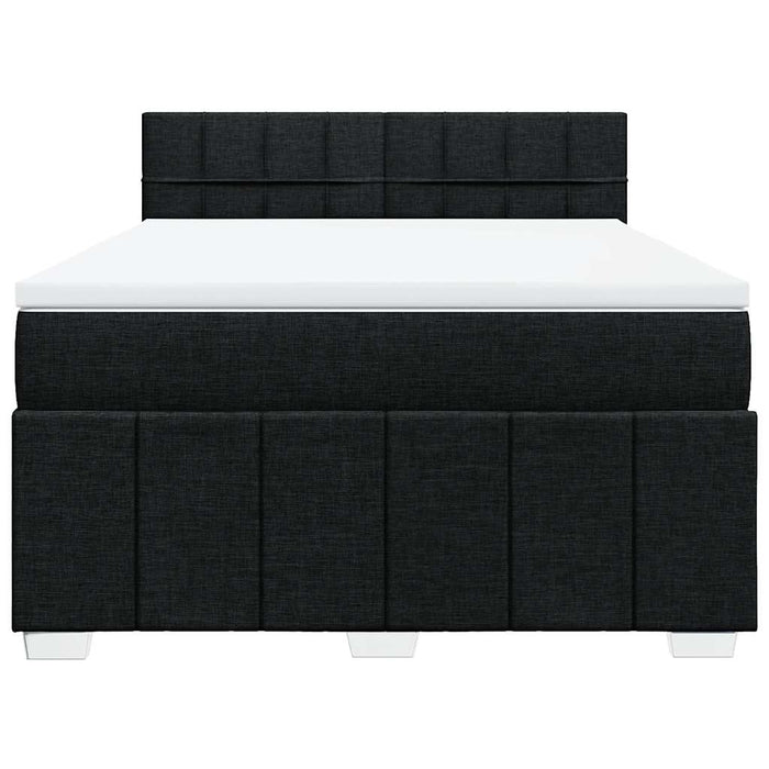 Pat box spring cu saltea, negru, 140x200 cm, textil - WALTI WALTI