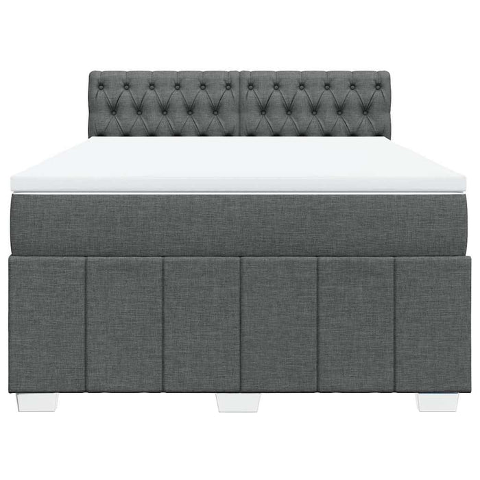 Pat box spring cu saltea, gri închis, 140x200 cm, textil - WALTI WALTI