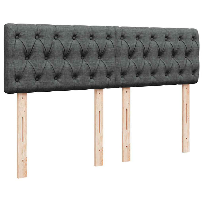 Pat box spring cu saltea, gri închis, 140x200 cm, textil - WALTI WALTI