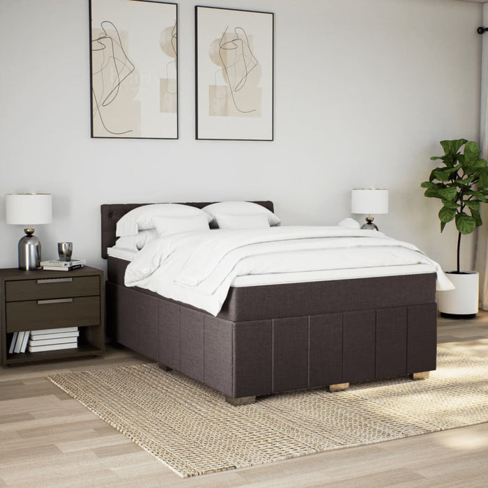 Pat continental cu saltea, maro închis, 140x200 cm, textil - WALTI WALTI