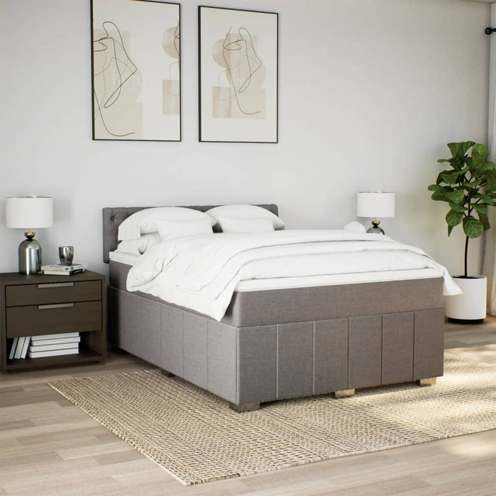 Pat continental cu saltea gri taupe 140x200 cm material textil - WALTI WALTI