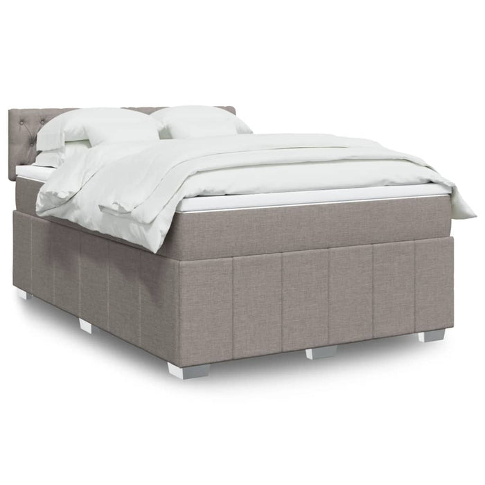 Pat continental cu saltea gri taupe 140x200 cm material textil - WALTI WALTI
