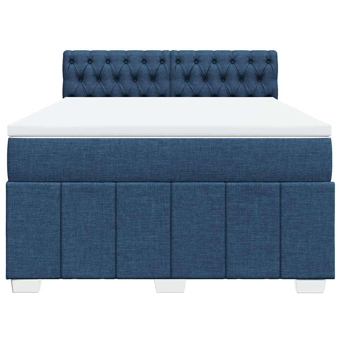 Pat continental cu saltea, albastru, 140x200cm, material textil - WALTI WALTI
