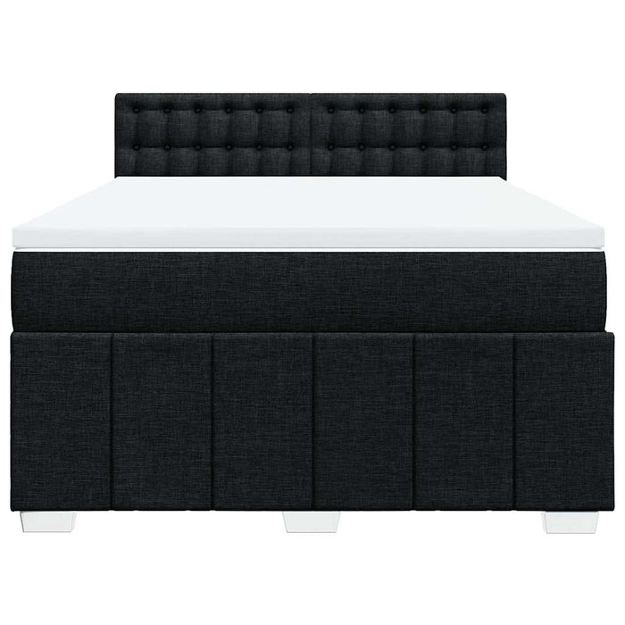 Pat box spring cu saltea, negru, 140x200 cm, textil - WALTI WALTI