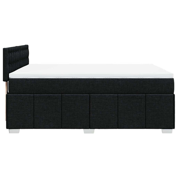 Pat box spring cu saltea, negru, 140x200 cm, textil - WALTI WALTI