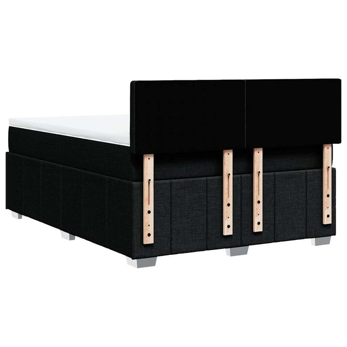 Pat box spring cu saltea, negru, 140x200 cm, textil - WALTI WALTI