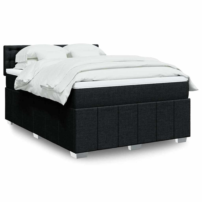 Pat box spring cu saltea, negru, 140x200 cm, textil - WALTI WALTI