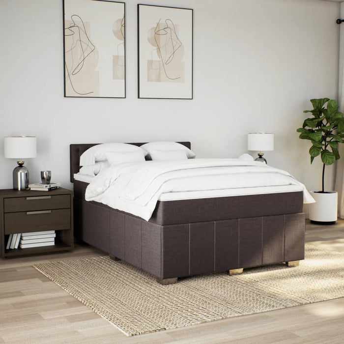 Pat continental cu saltea, maro închis, 140x200 cm, textil - WALTI WALTI