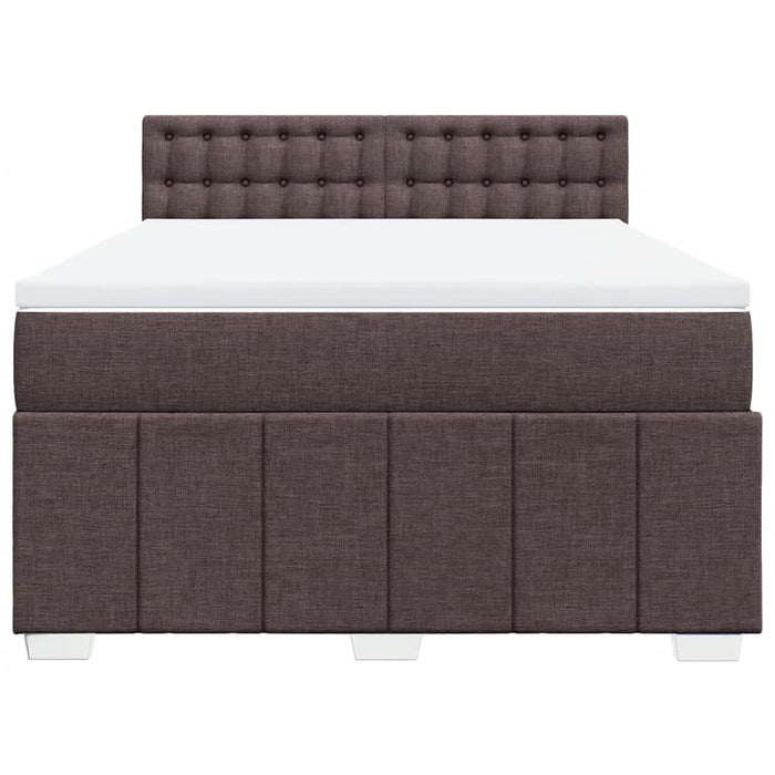 Pat continental cu saltea, maro închis, 140x200 cm, textil - WALTI WALTI