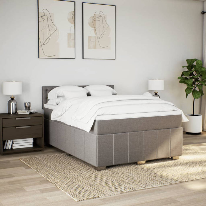 Pat continental cu saltea gri taupe 140x200 cm material textil - WALTI WALTI