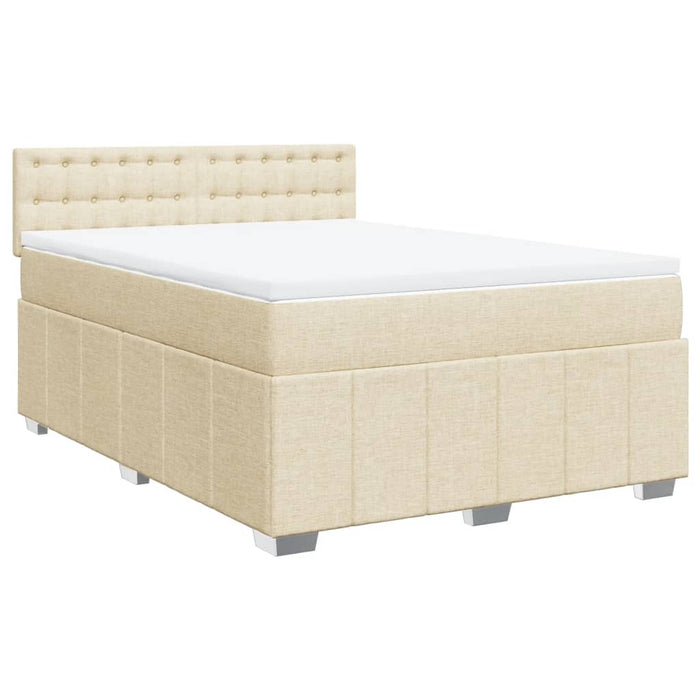 Pat continental cu saltea, crem, 140x200 cm, material textil - WALTI WALTI