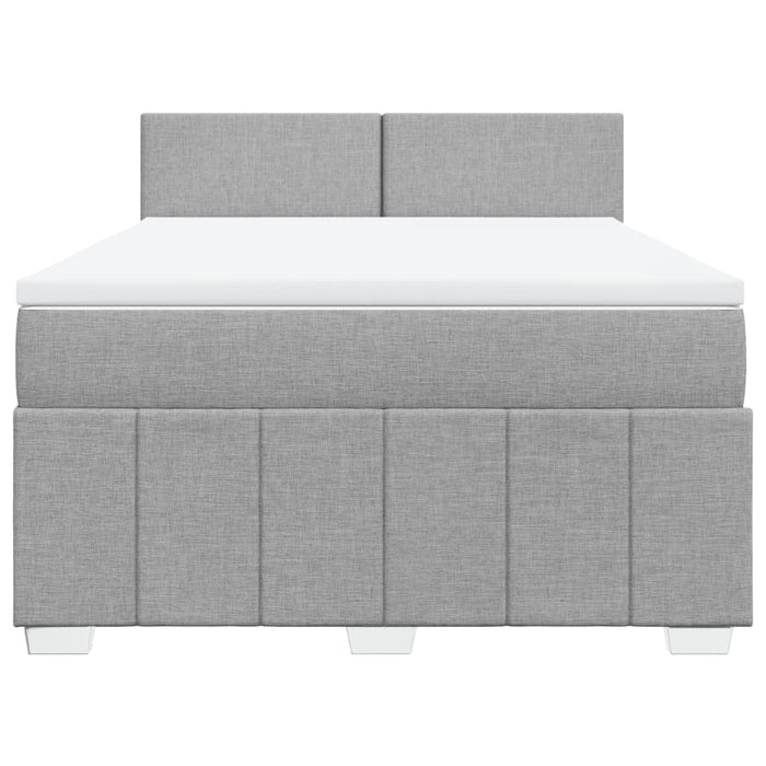 Pat continental cu saltea, gri deschis, 160x200 cm, textil - WALTI WALTI