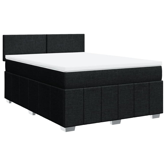 Pat box spring cu saltea, negru, 160x200 cm, textil - WALTI WALTI