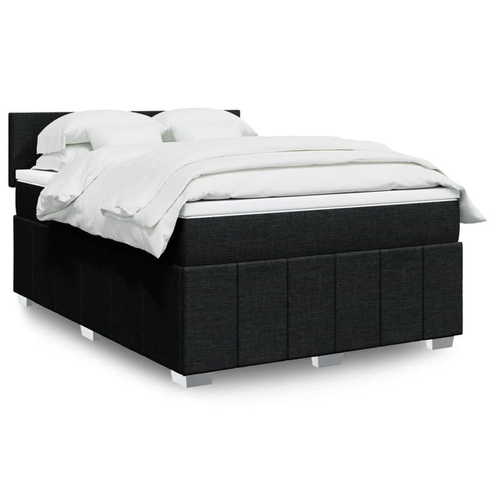 Pat box spring cu saltea, negru, 160x200 cm, textil - WALTI WALTI