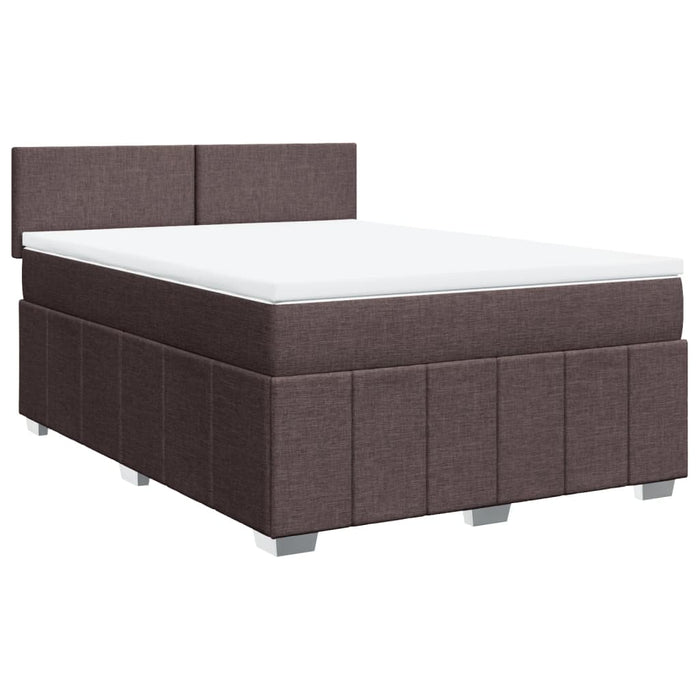 Pat box spring cu saltea, maro închis, 160x200 cm, textil - WALTI WALTI