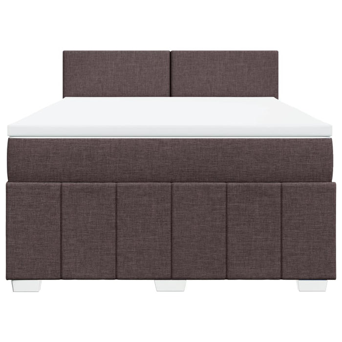 Pat box spring cu saltea, maro închis, 160x200 cm, textil - WALTI WALTI