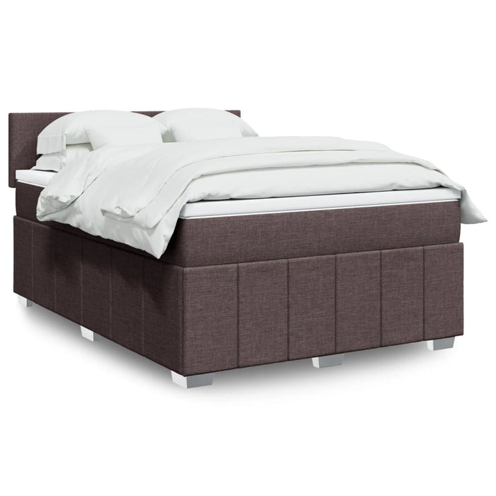 Pat box spring cu saltea, maro închis, 160x200 cm, textil - WALTI WALTI