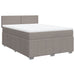 Pat box spring cu saltea, gri taupe, 160x200 cm material textil - WALTI WALTI