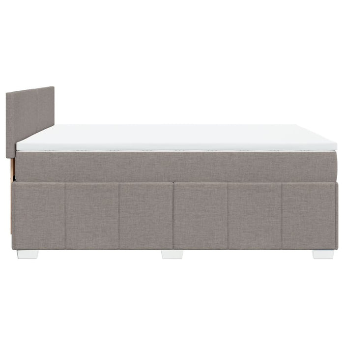Pat box spring cu saltea, gri taupe, 160x200 cm material textil - WALTI WALTI