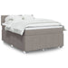 Pat box spring cu saltea, gri taupe, 160x200 cm material textil - WALTI WALTI
