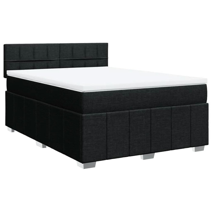 Pat box spring cu saltea, negru, 160x200 cm, textil - WALTI WALTI