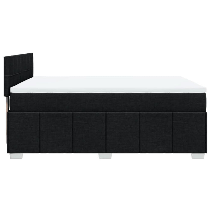 Pat box spring cu saltea, negru, 160x200 cm, textil - WALTI WALTI