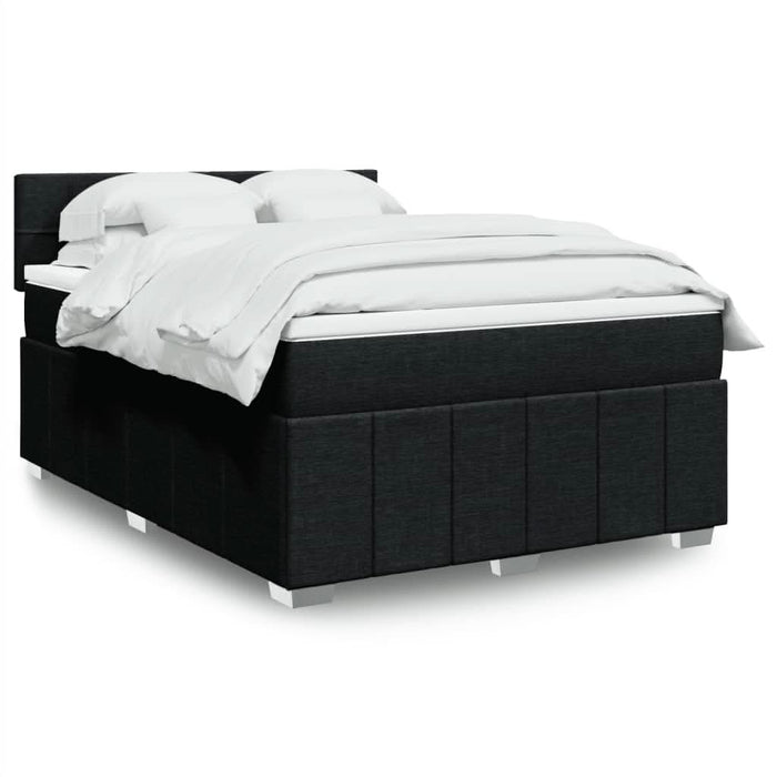 Pat box spring cu saltea, negru, 160x200 cm, textil - WALTI WALTI