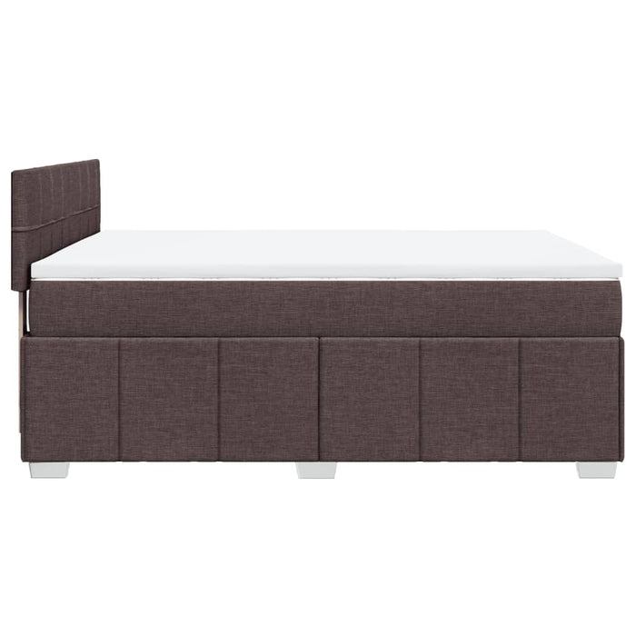 Pat box spring cu saltea, maro închis, 160x200 cm, textil WALTI
