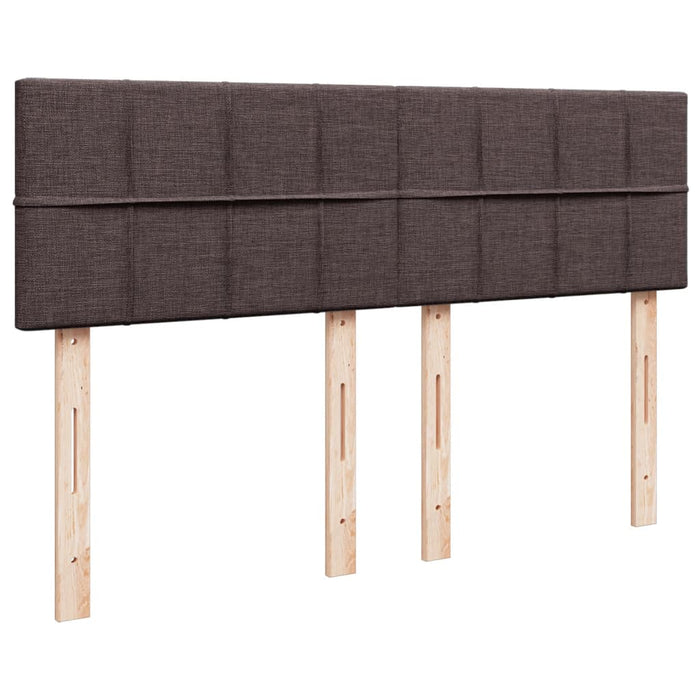 Pat box spring cu saltea, maro închis, 160x200 cm, textil WALTI