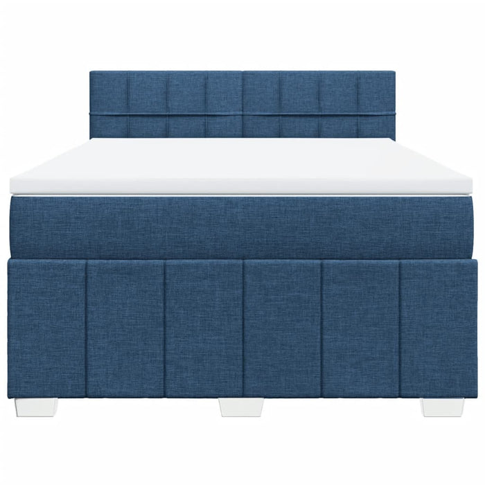 Pat continental cu saltea, albastru, 160x200cm, material textil - WALTI WALTI