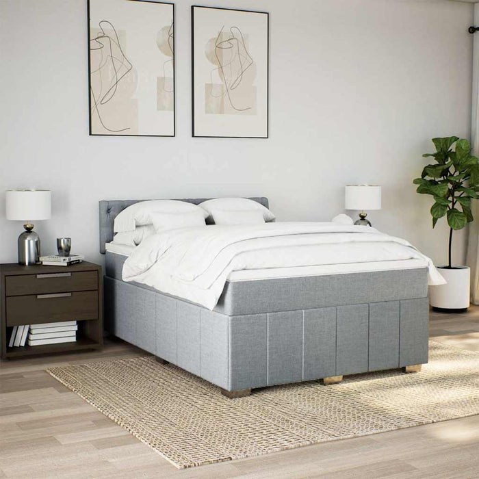 Pat continental cu saltea, gri deschis, 160x200 cm, textil - WALTI WALTI