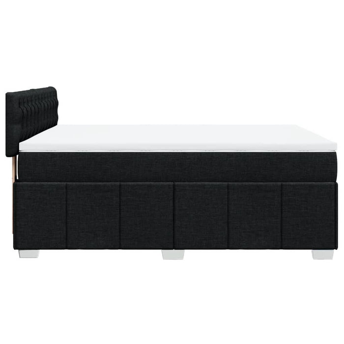 Pat box spring cu saltea, negru, 160x200 cm, textil - WALTI WALTI