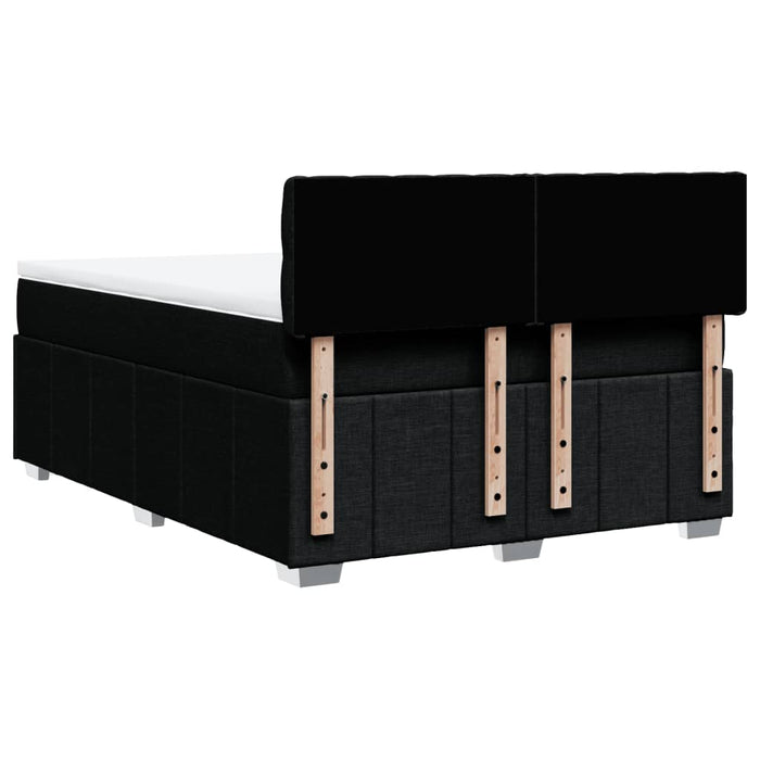 Pat box spring cu saltea, negru, 160x200 cm, textil - WALTI WALTI
