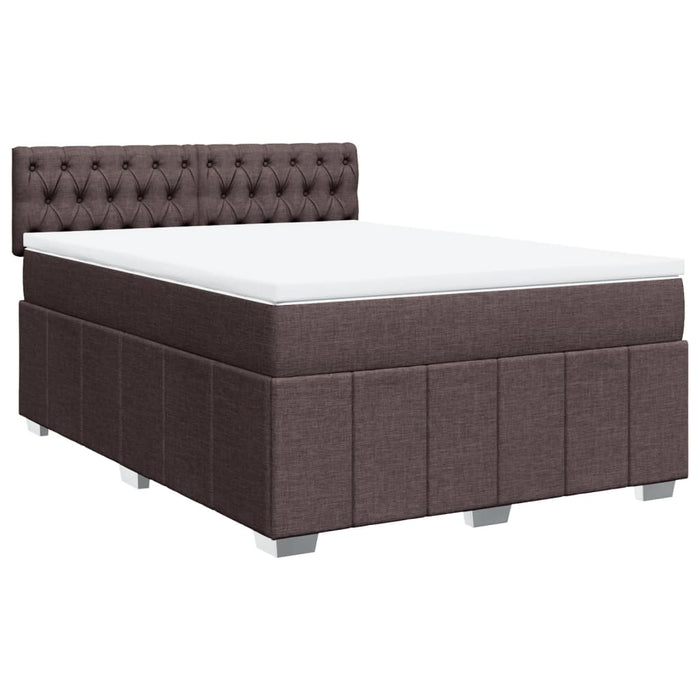 Pat box spring cu saltea, maro închis, 160x200 cm, textil - WALTI WALTI