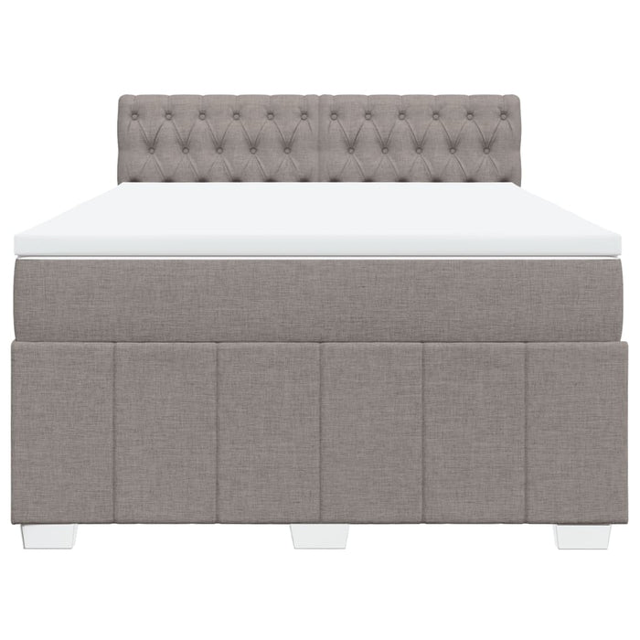 Pat box spring cu saltea, gri taupe, 160x200 cm material textil - WALTI WALTI