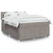 Pat box spring cu saltea, gri taupe, 160x200 cm material textil - WALTI WALTI